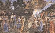 Sandro Botticelli Cosimo Rosselli and Assistants,Moses receiving the Tablets of the Law and Worship of the Golden Calf France oil painting artist